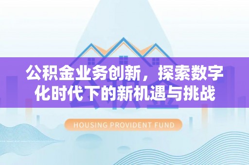 易门公积金业务创新，探索数字化时代下的新机遇与挑战