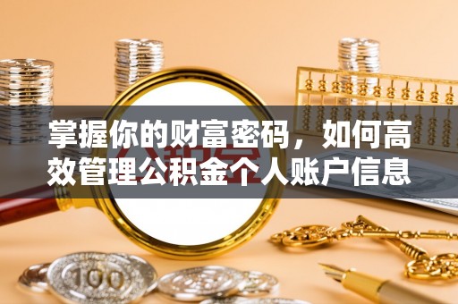 易门掌握你的财富密码，如何高效管理公积金个人账户信息