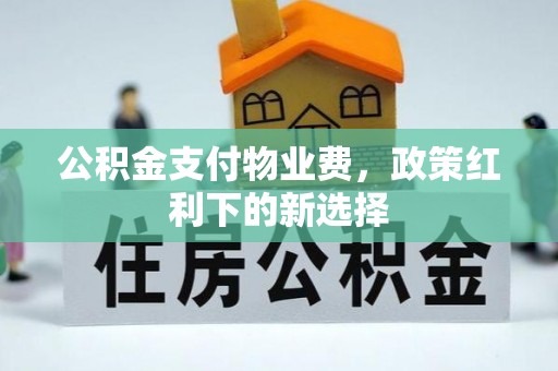 易门公积金支付物业费，政策红利下的新选择