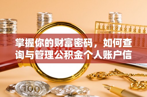 易门掌握你的财富密码，如何查询与管理公积金个人账户信息