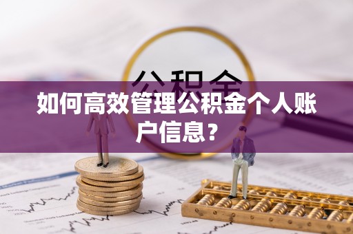 易门如何高效管理公积金个人账户信息？