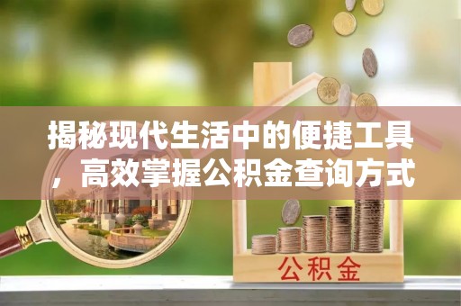 易门揭秘现代生活中的便捷工具，高效掌握公积金查询方式