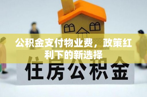 易门公积金支付物业费，政策红利下的新选择